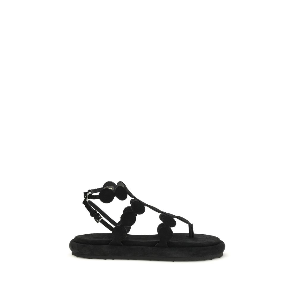 Black Calf Leather Bos Taurus Platform Sandals
