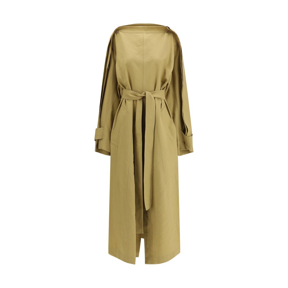 Beige Lyocell Trench Coat