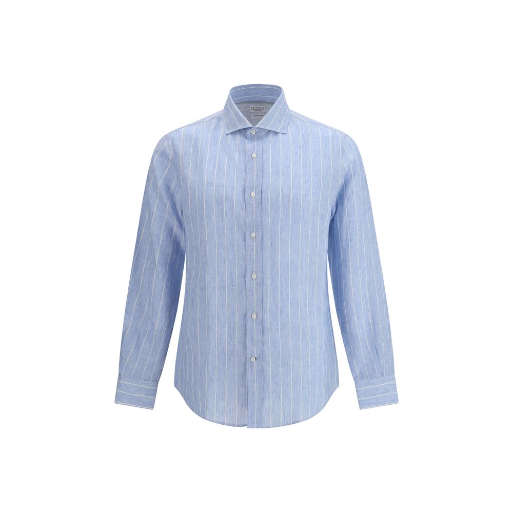 Blue Linen Pattern Shirt