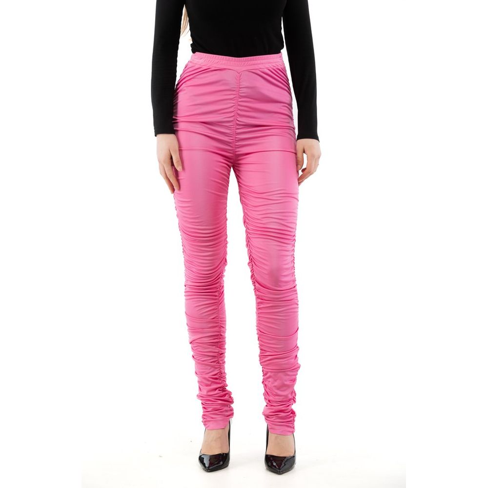 Fuchsia Viscose Casual Pants