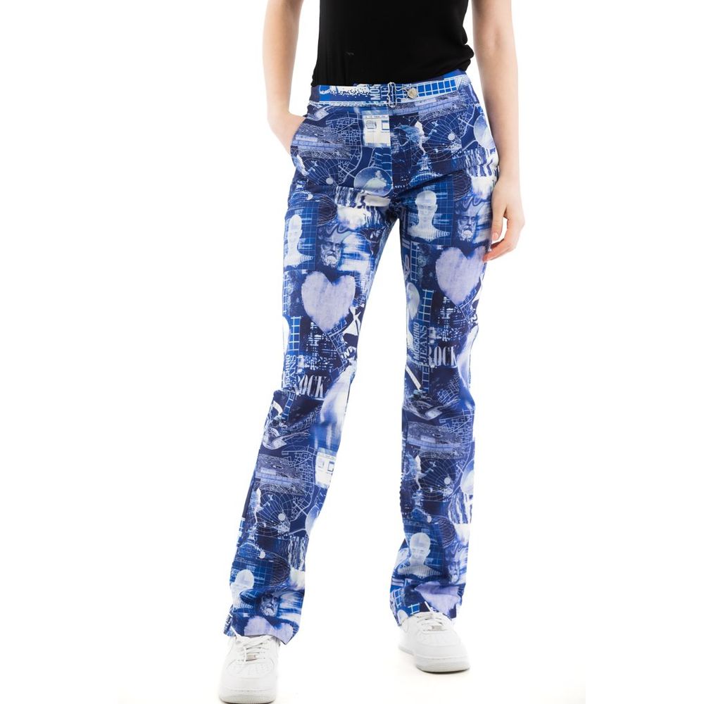 Multicolor Cotton Casual Pants