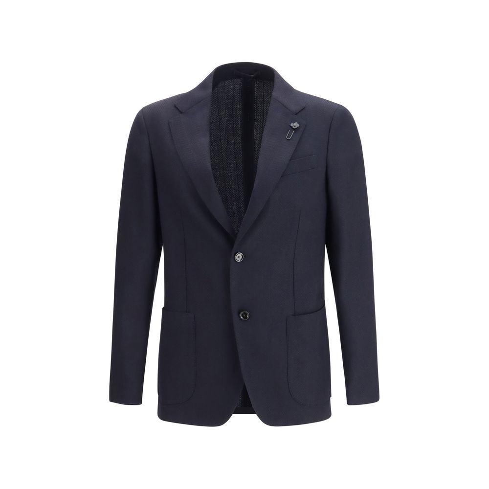Blue Fleece Wool Blazer