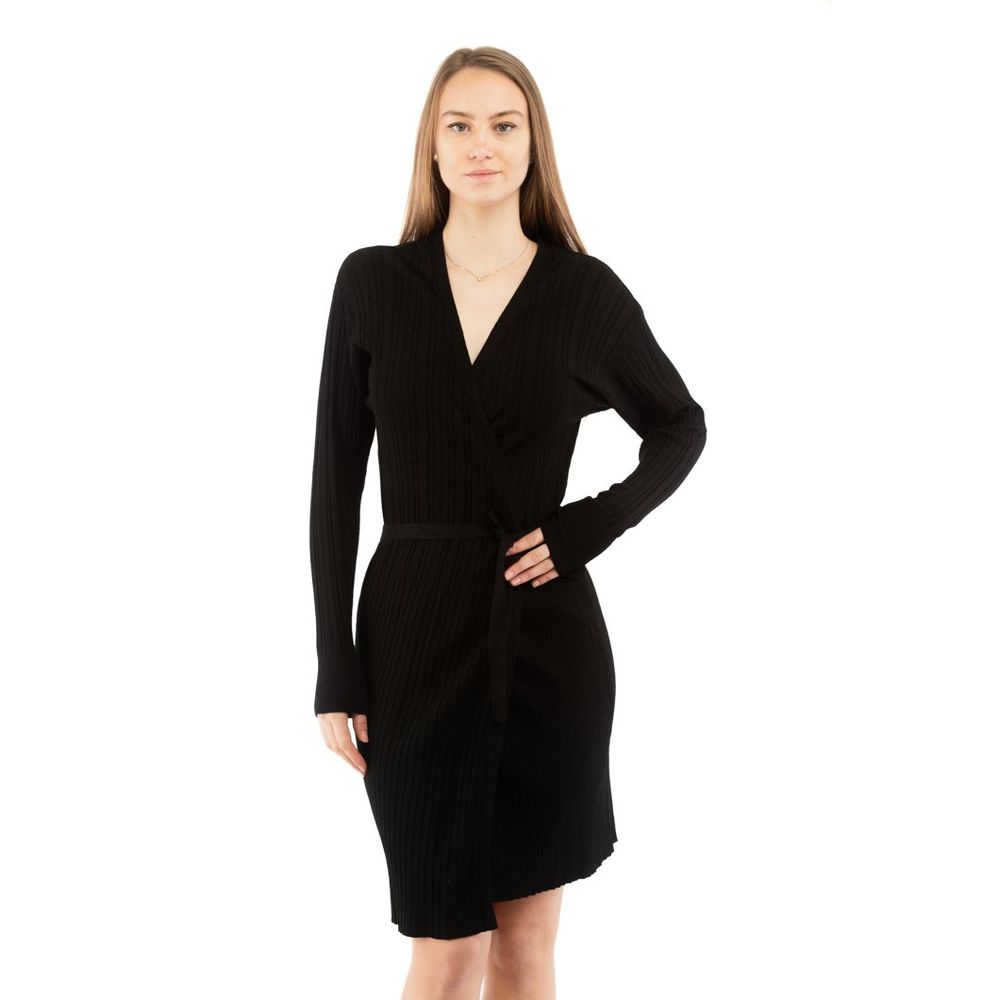 Black Viscose Casual Dress