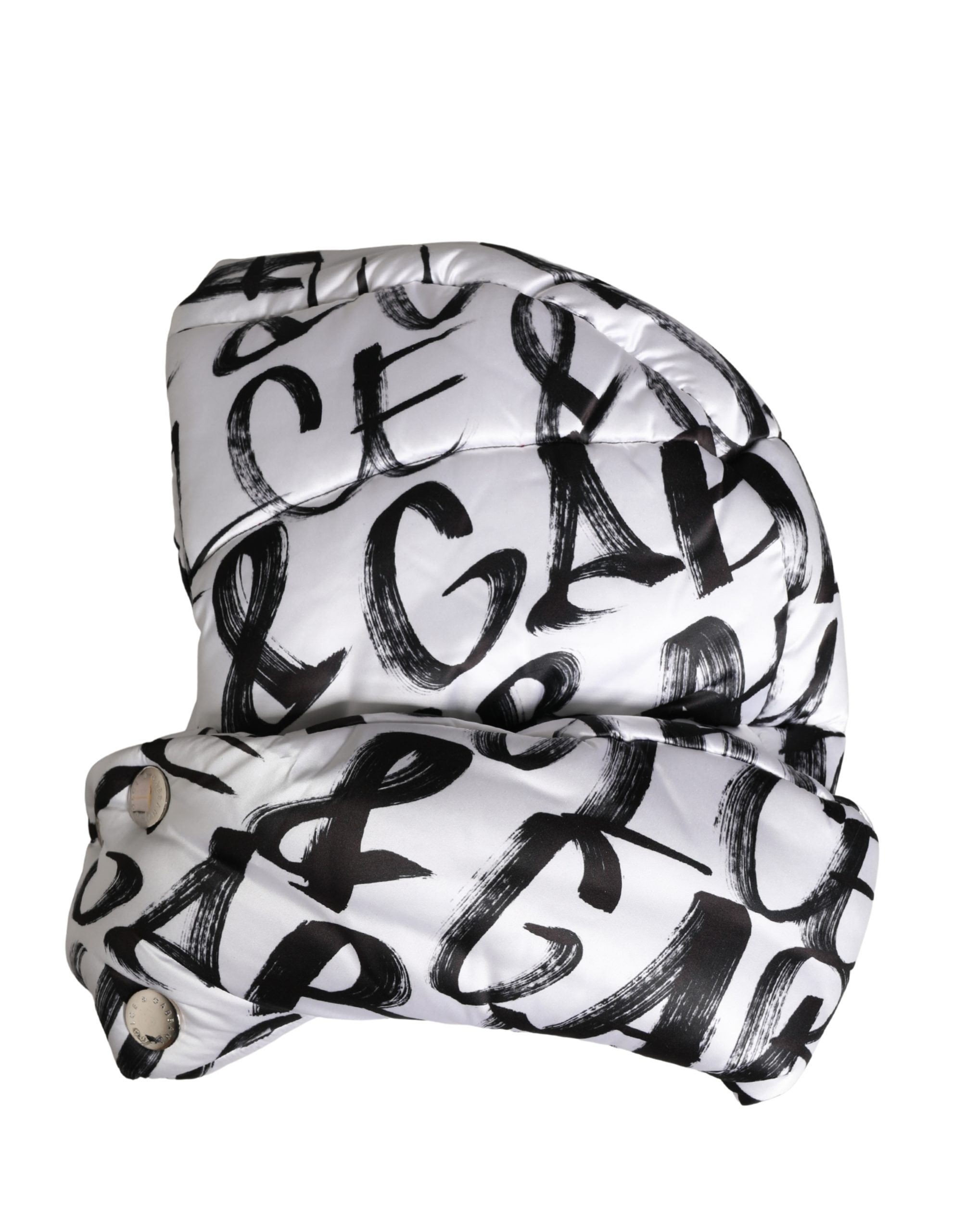 White Logo Print Whole Head Wrap Capello Hat
