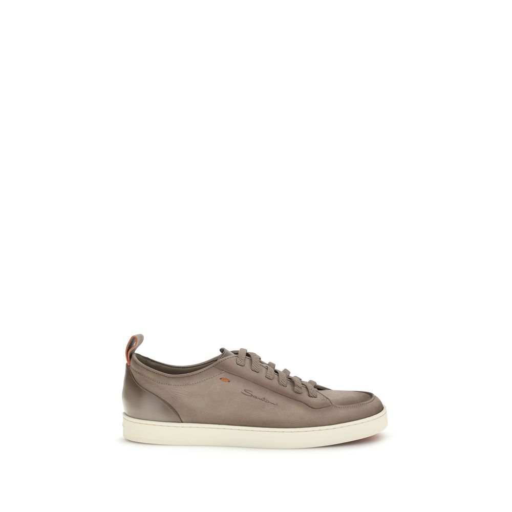 Beige Calf Leather Bos Taurus Low Top Sneakers