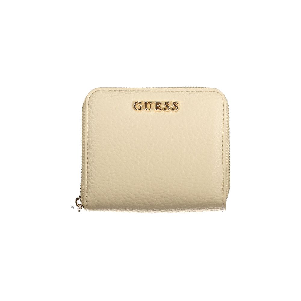 Beige Polyurethane Women Wallet