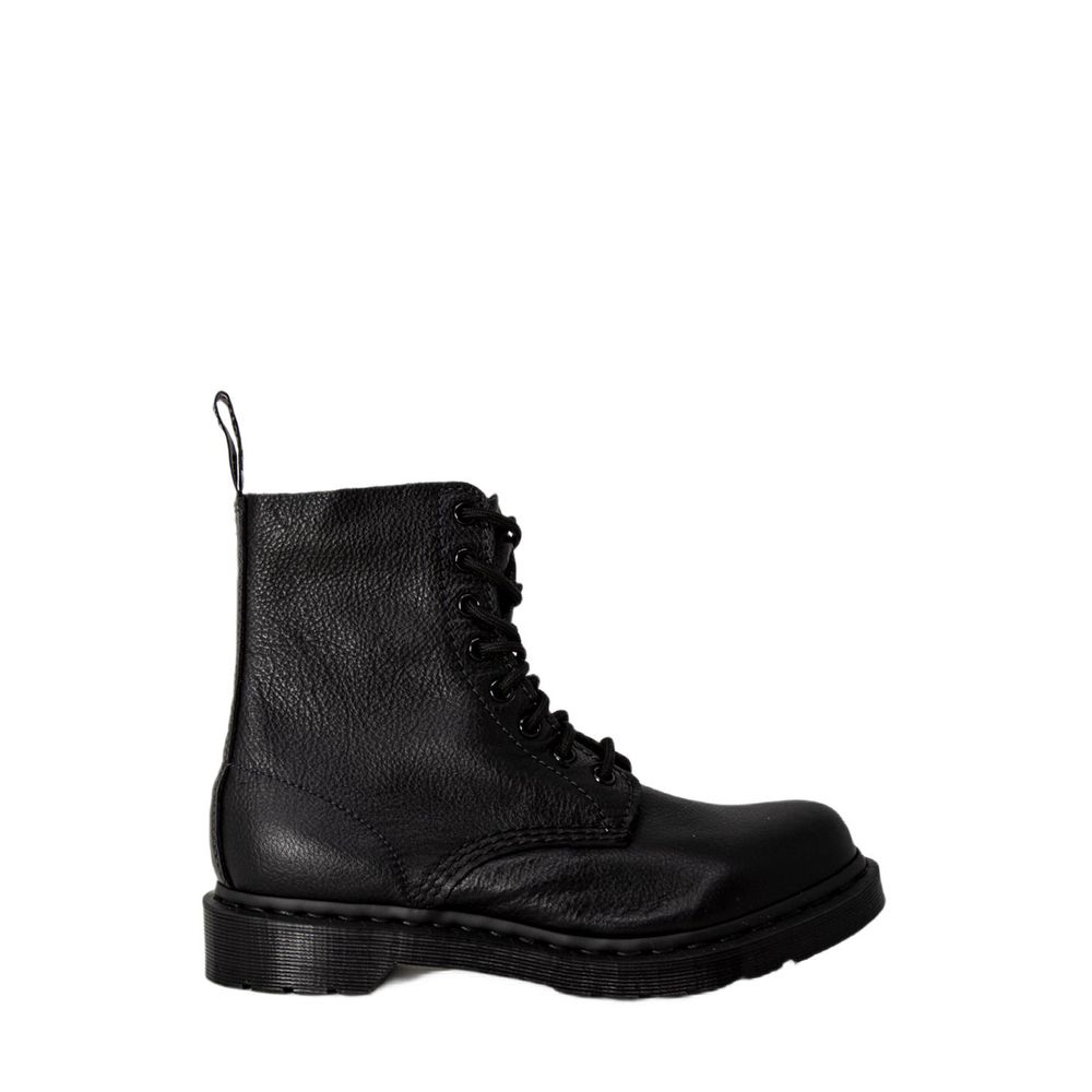 Black Leather Lace-Up Boots