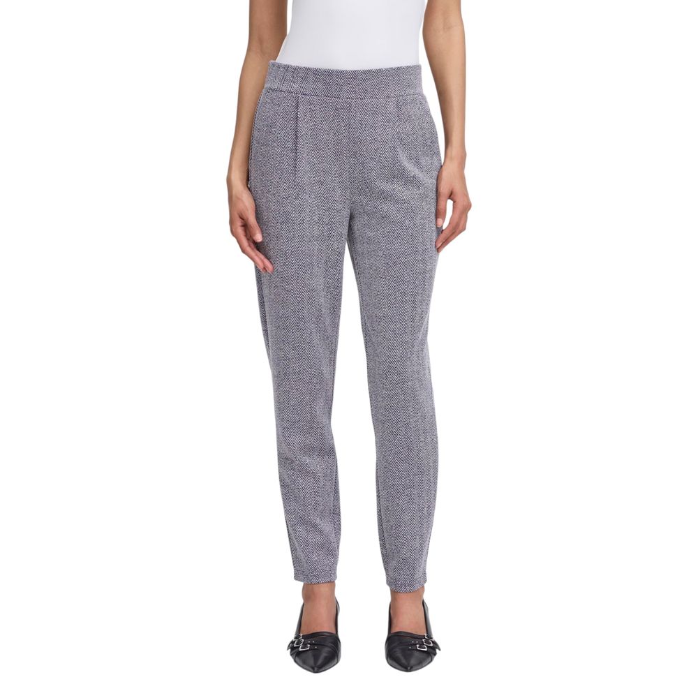 Blue Polyester Skinny Pants