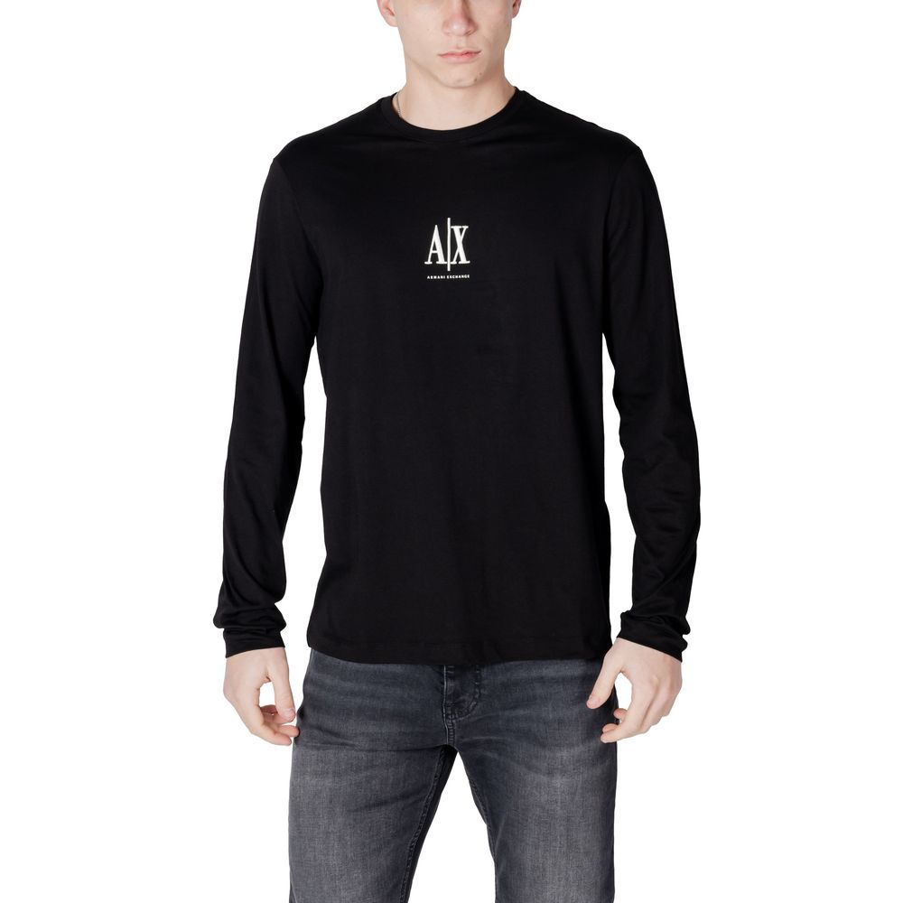 Black Cotton Long Sleeve T-Shirt