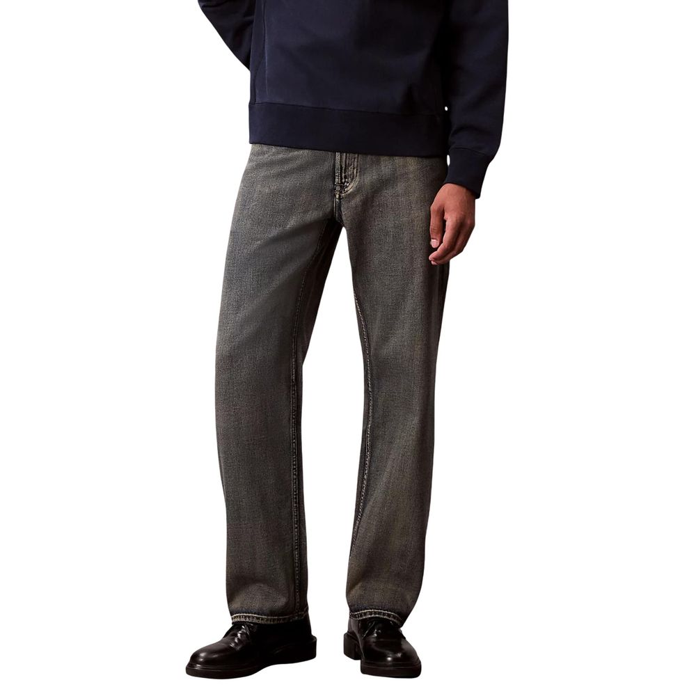 Beige Cotton Relaxed Fit Jeans