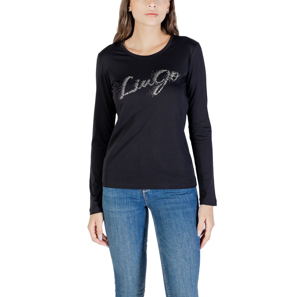 Black Cotton Long Sleeve T-Shirt