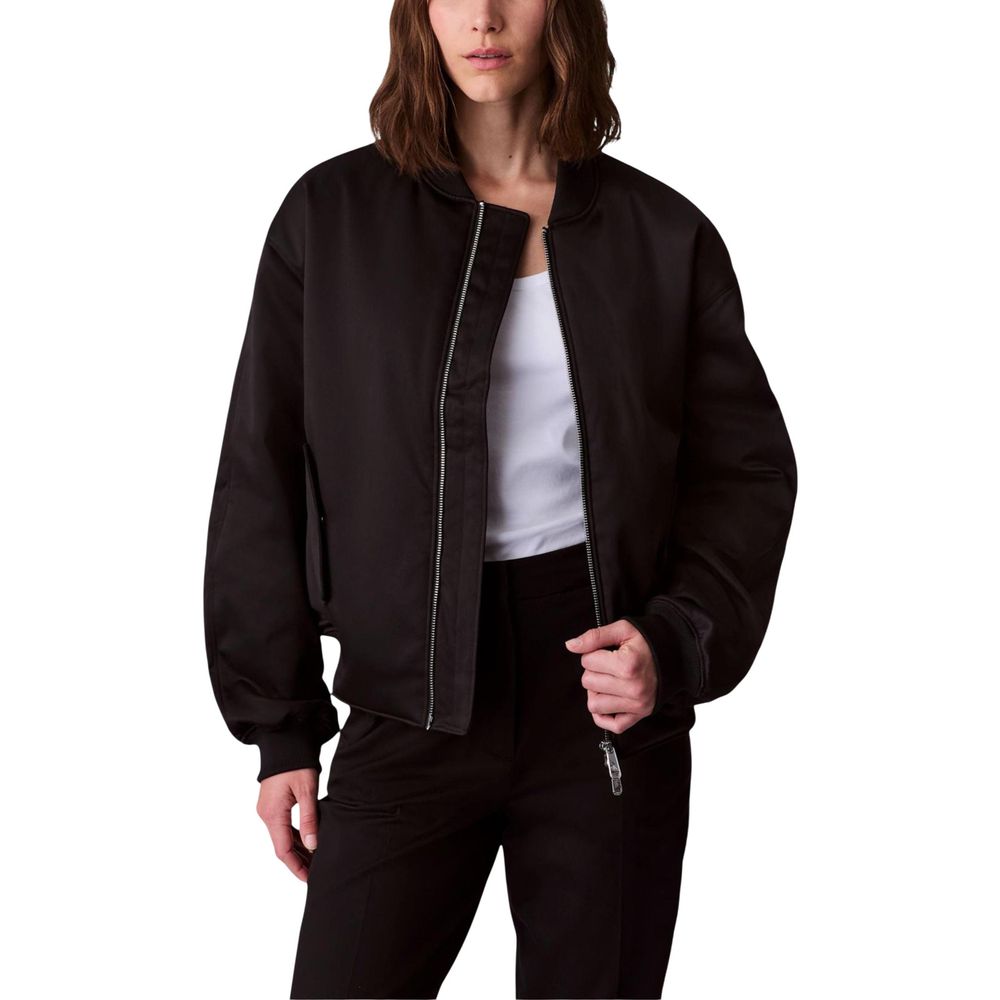 Black Recycled Polyester Bomber