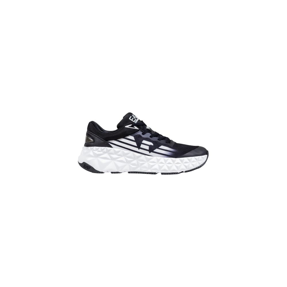 Black And White Polyester Athletic Sneakers