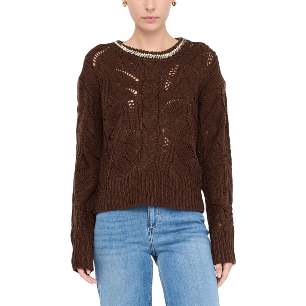 Brown Marabou Sweatshirt
