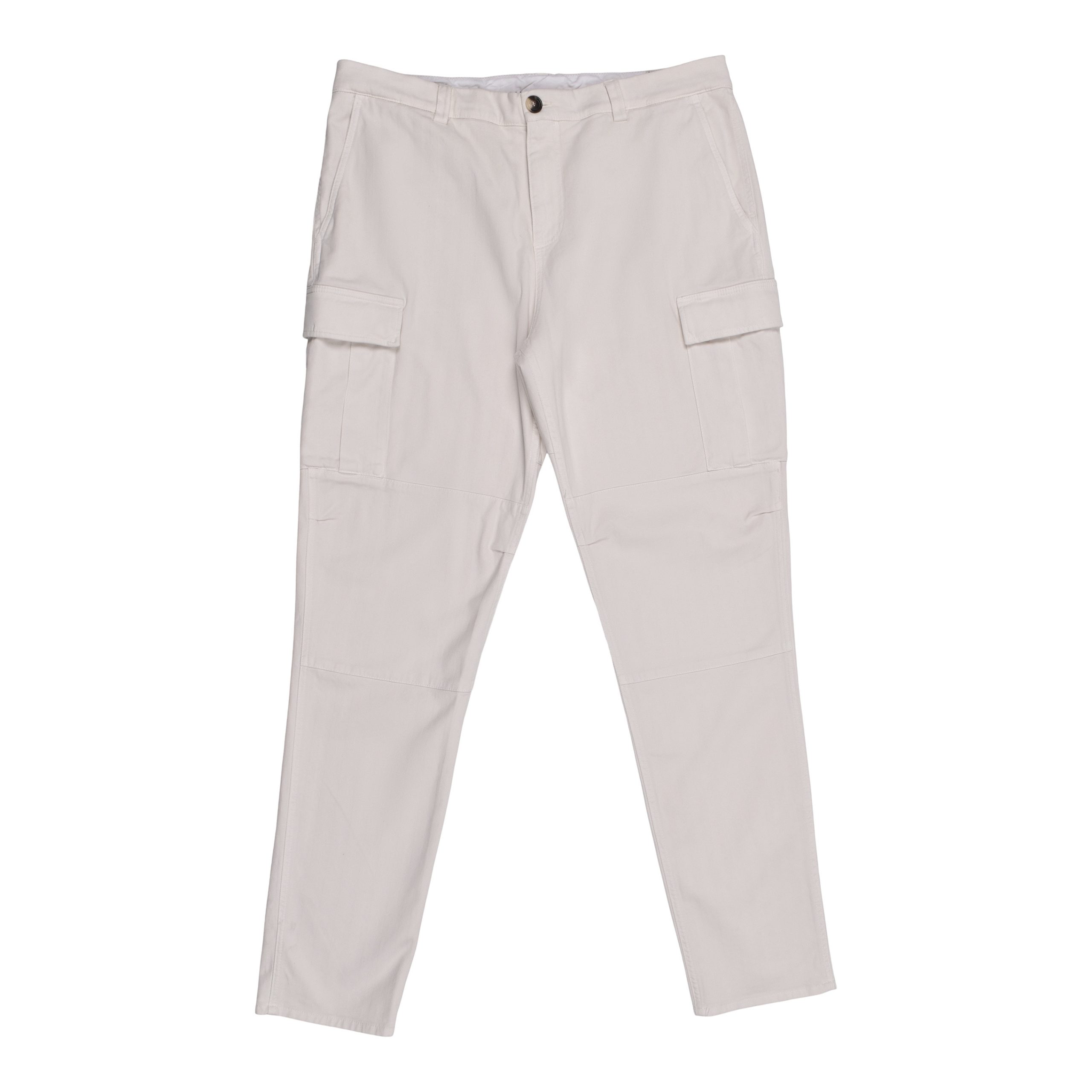 White Cotton Cargo Pants