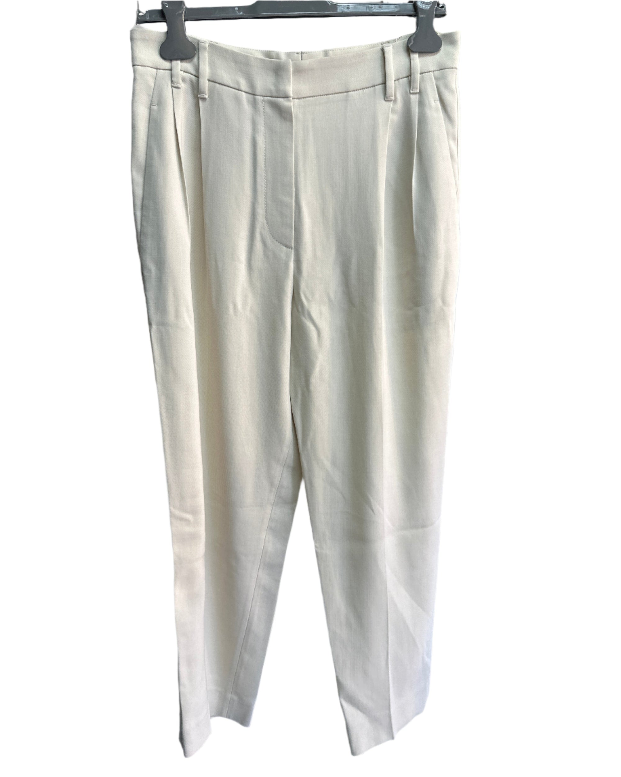 White Viscose Casual Pants