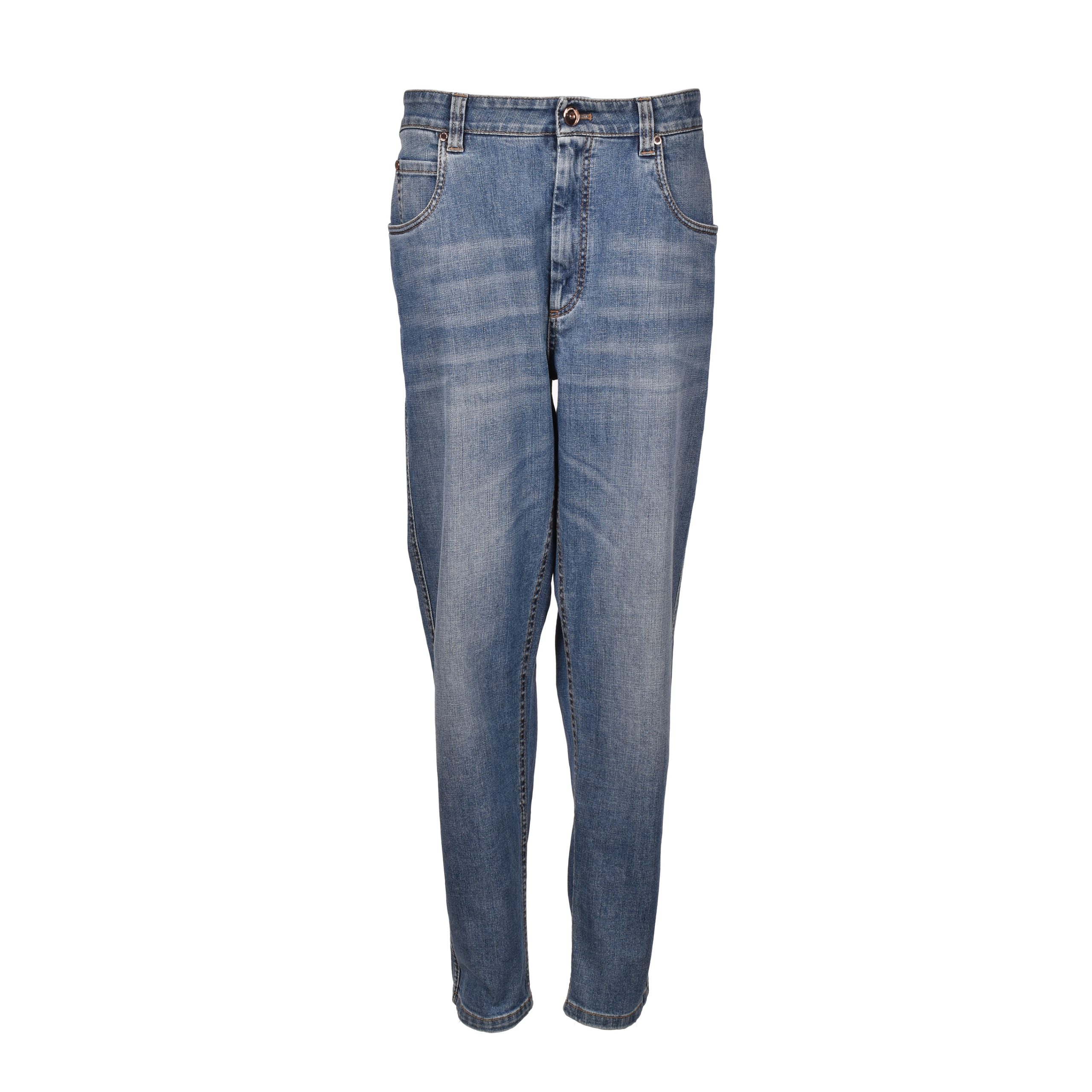Blue Cotton Relaxed Fit Jeans
