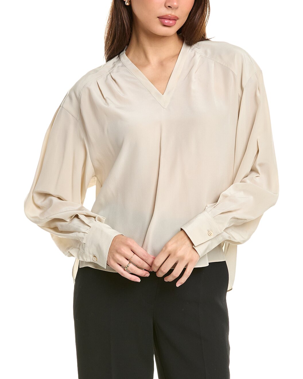 Beige Silk Blouse