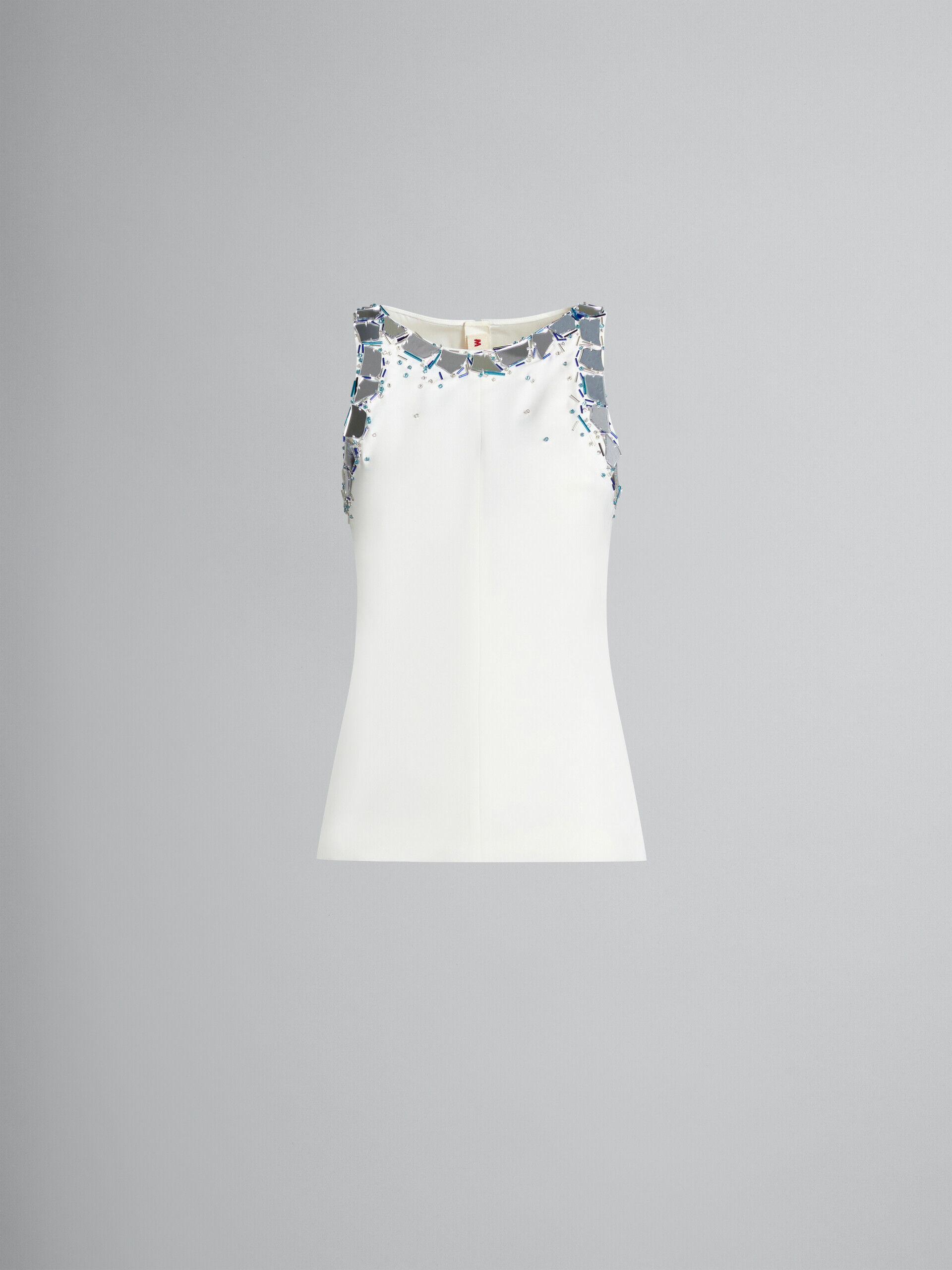 White Fibres Tank Tops