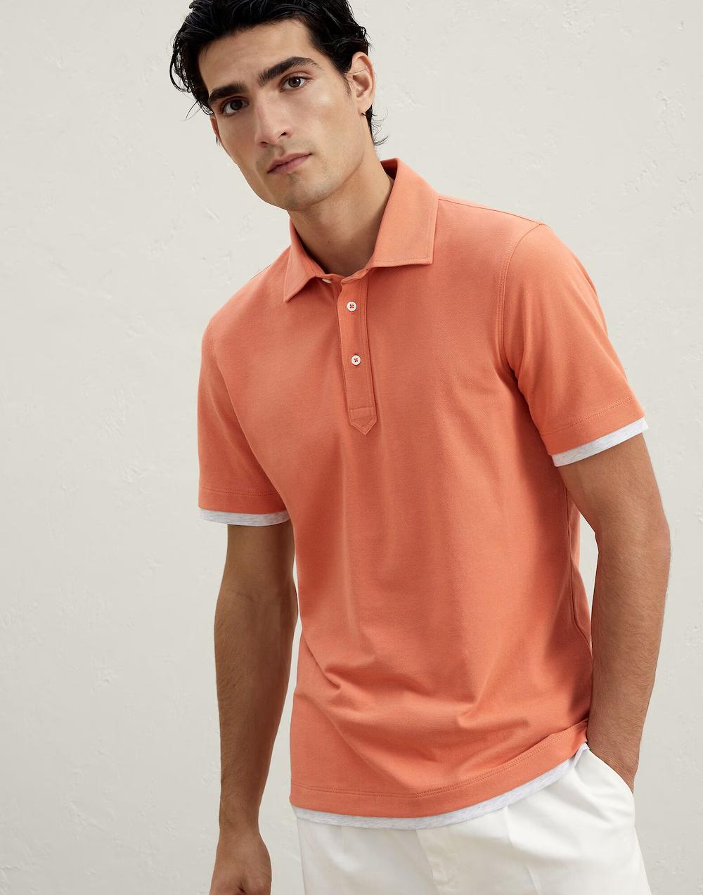 Bicolor Cotton Polo Shirt