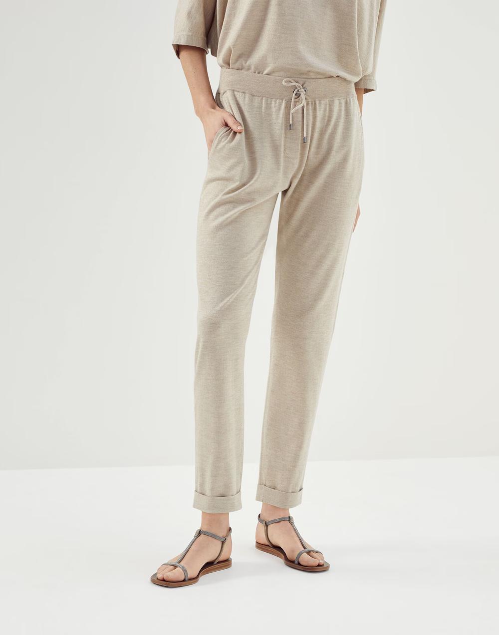 Beige Cashmere Casual Pants