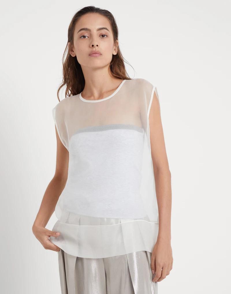 Natural Silk Sleeveles T-Shirt