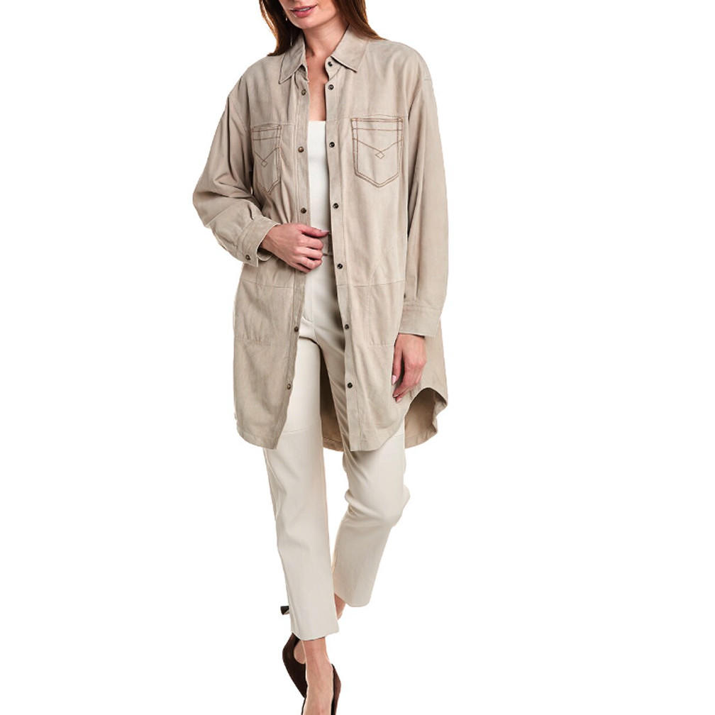 Beige Leather Jacket