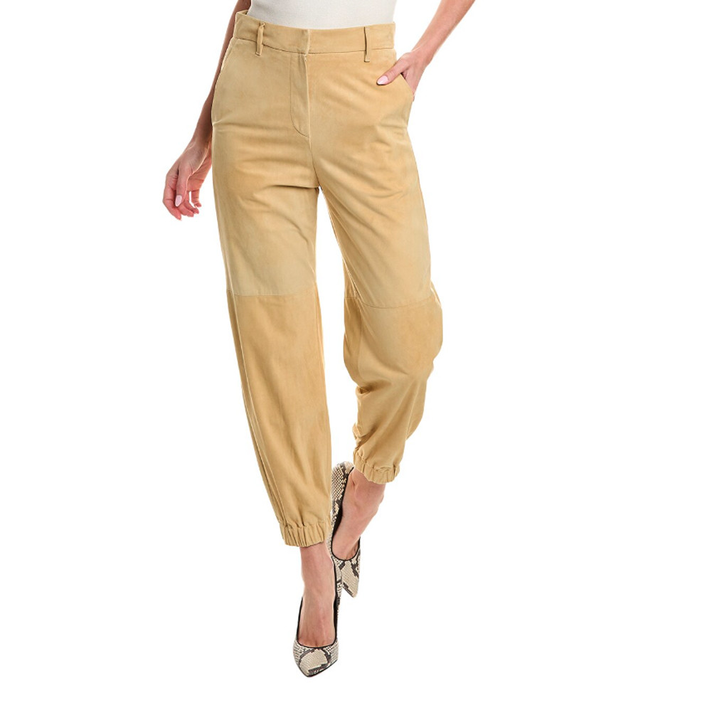 Beige Leather Pants