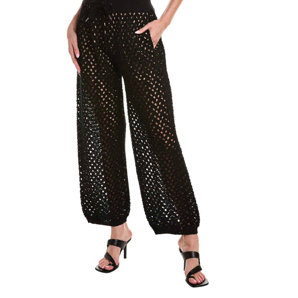 Black Cotton Casual Pants