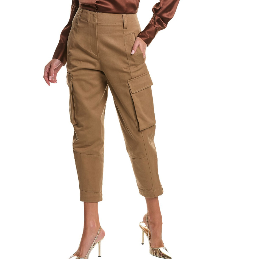 Brown Cotton Cargo Pants