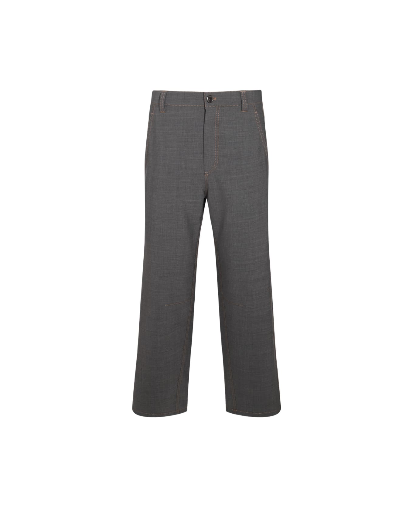 Gray Wool Casual Pants