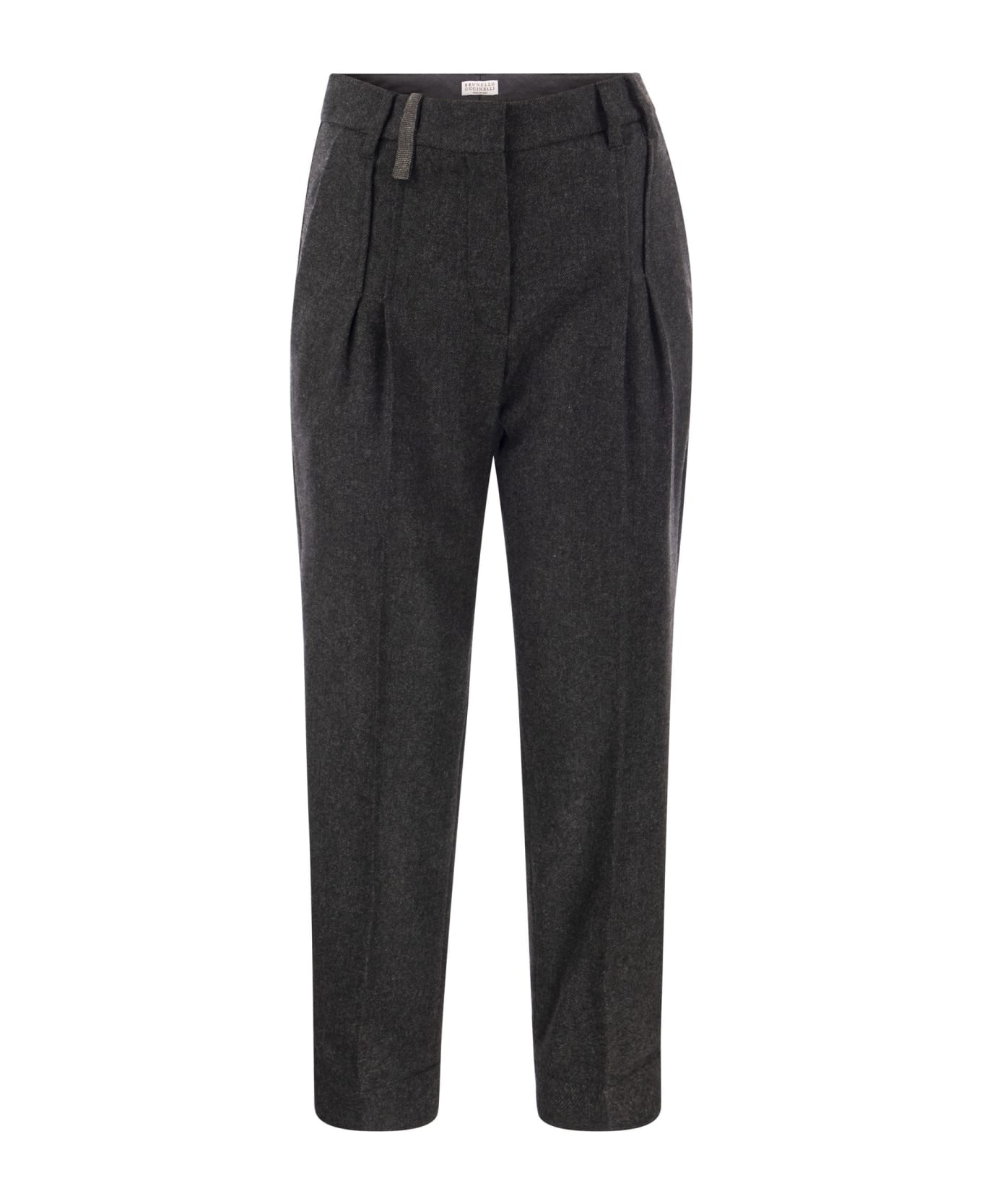 Black Wool Casual Pants