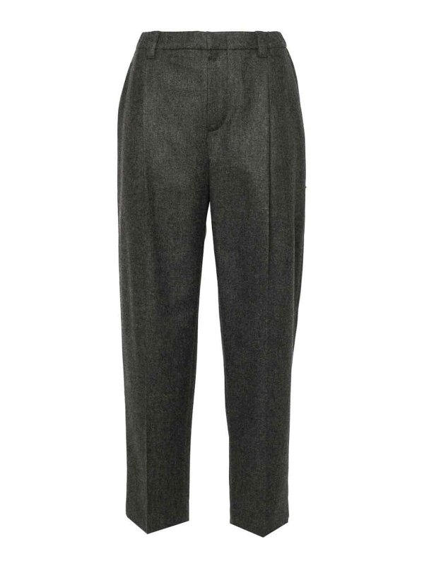 Black Wool Casual Pants