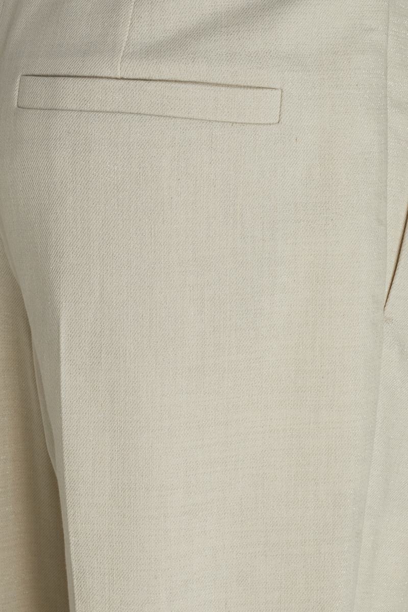 Beige Cotton Dress Pants