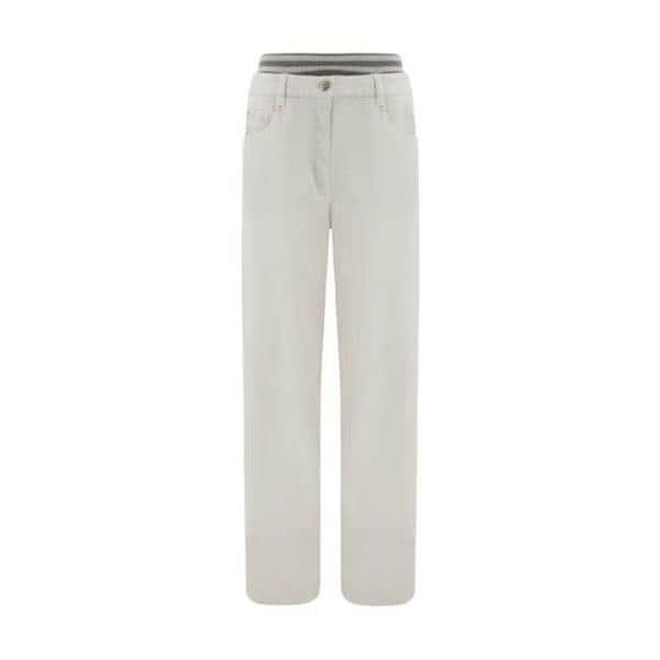White Cotton Casual Pants