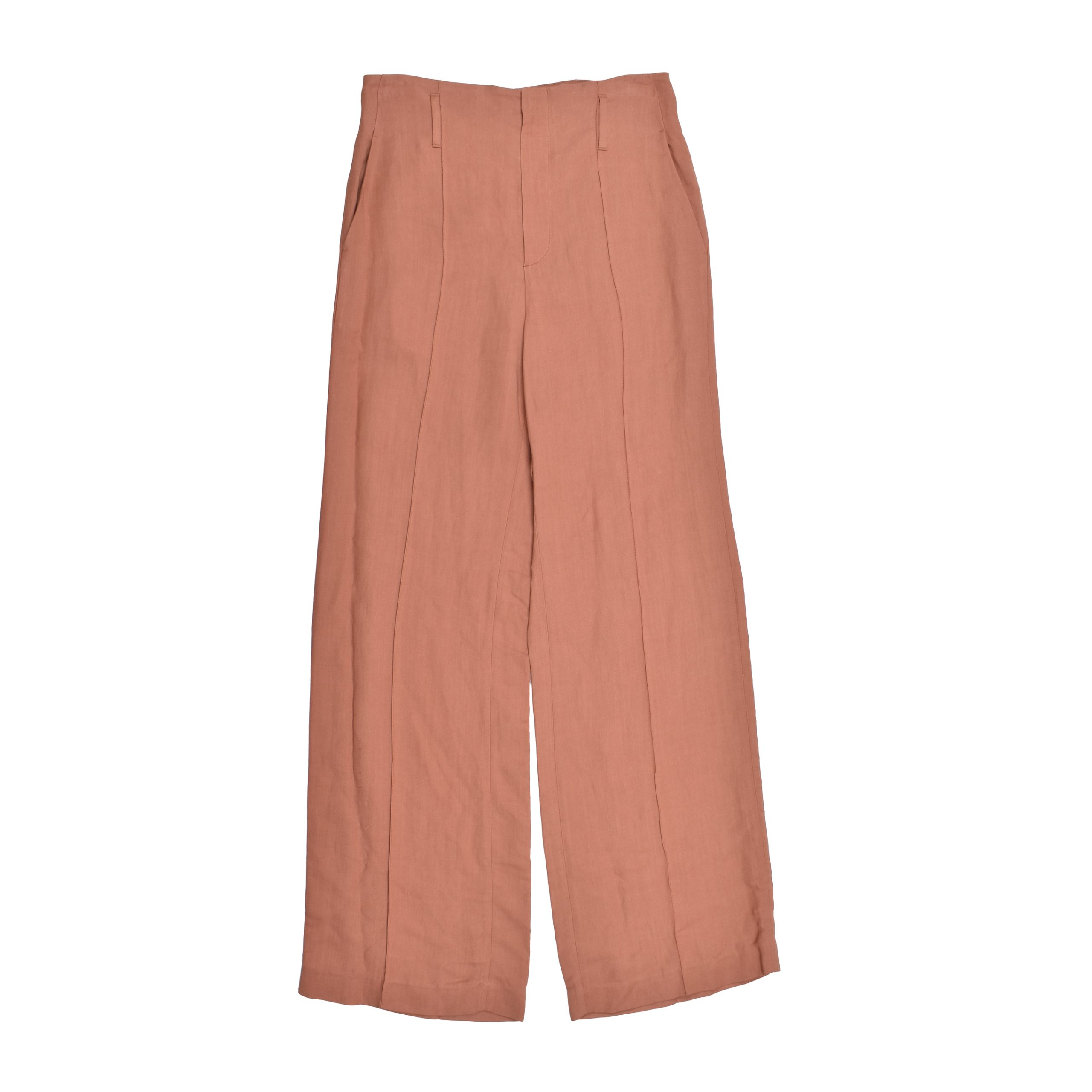 Orange Viscose Casual Pants