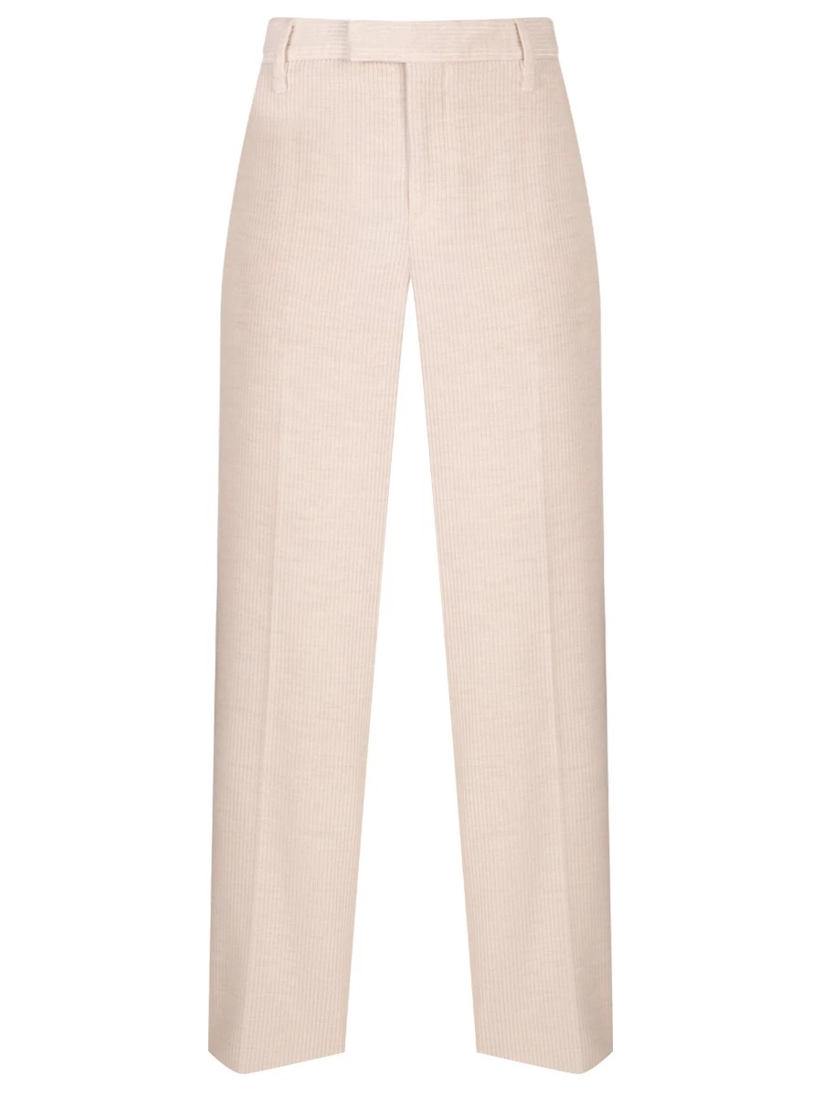 Beige Viscose Casual Pants