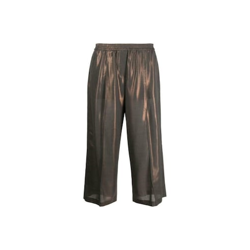 Gray Polyester Casual Pants