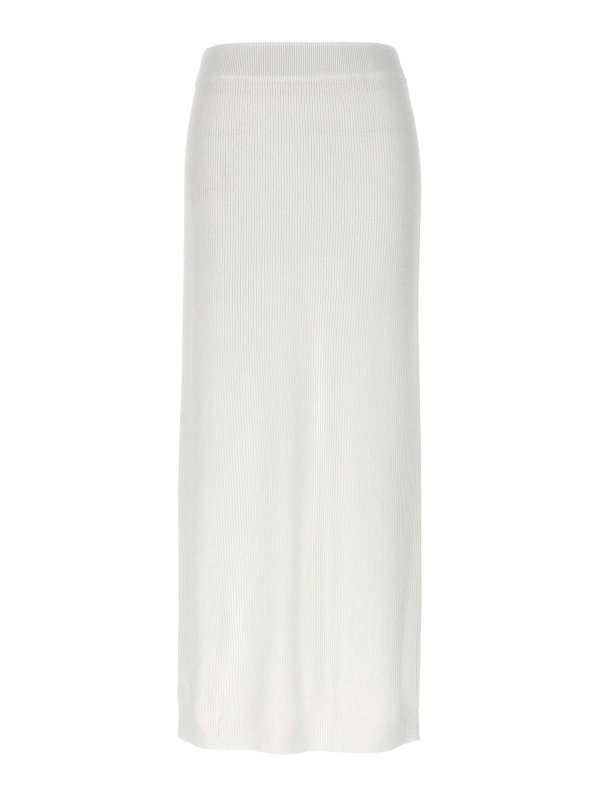 White Cotton Long Skirt