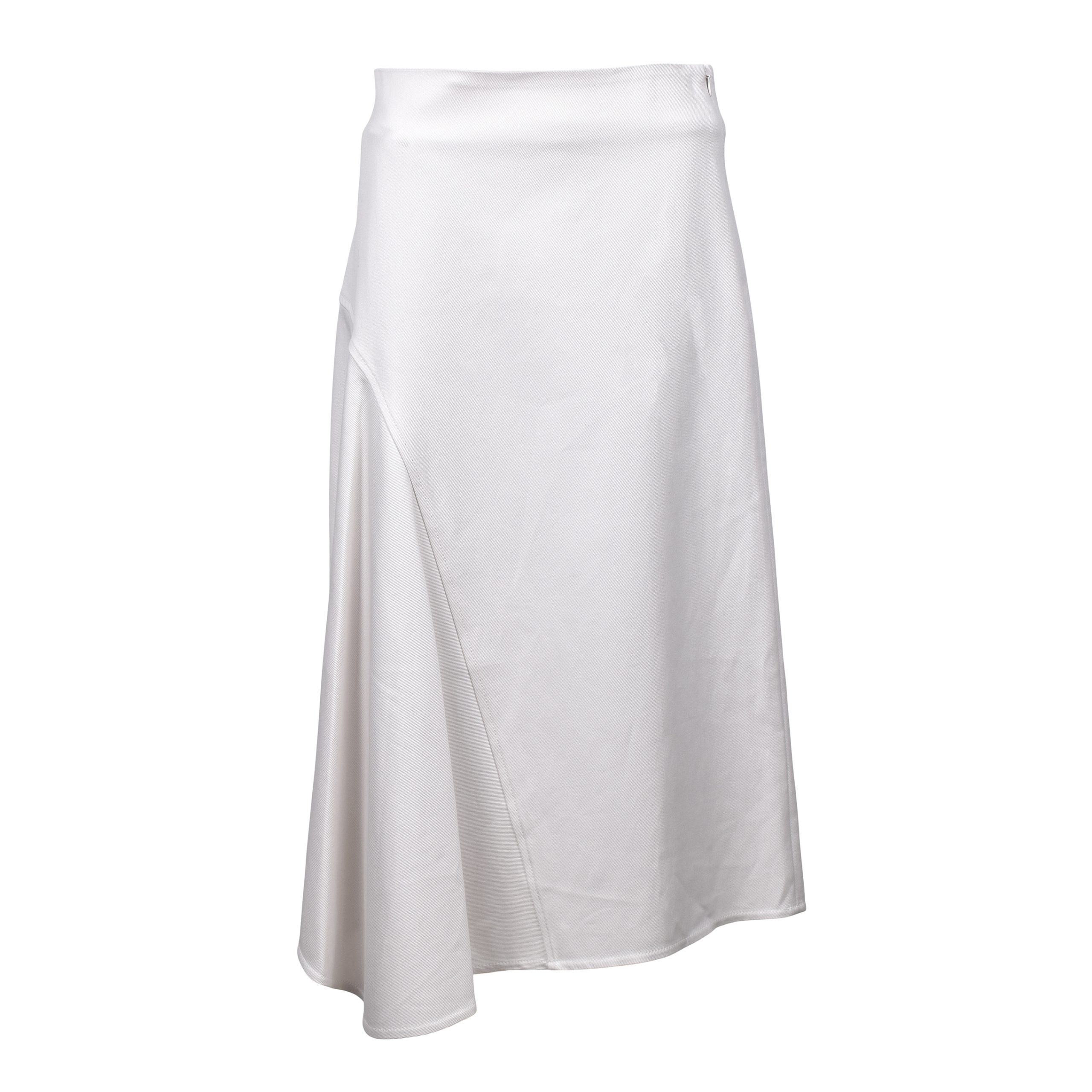 White Cotton Midi Skirt