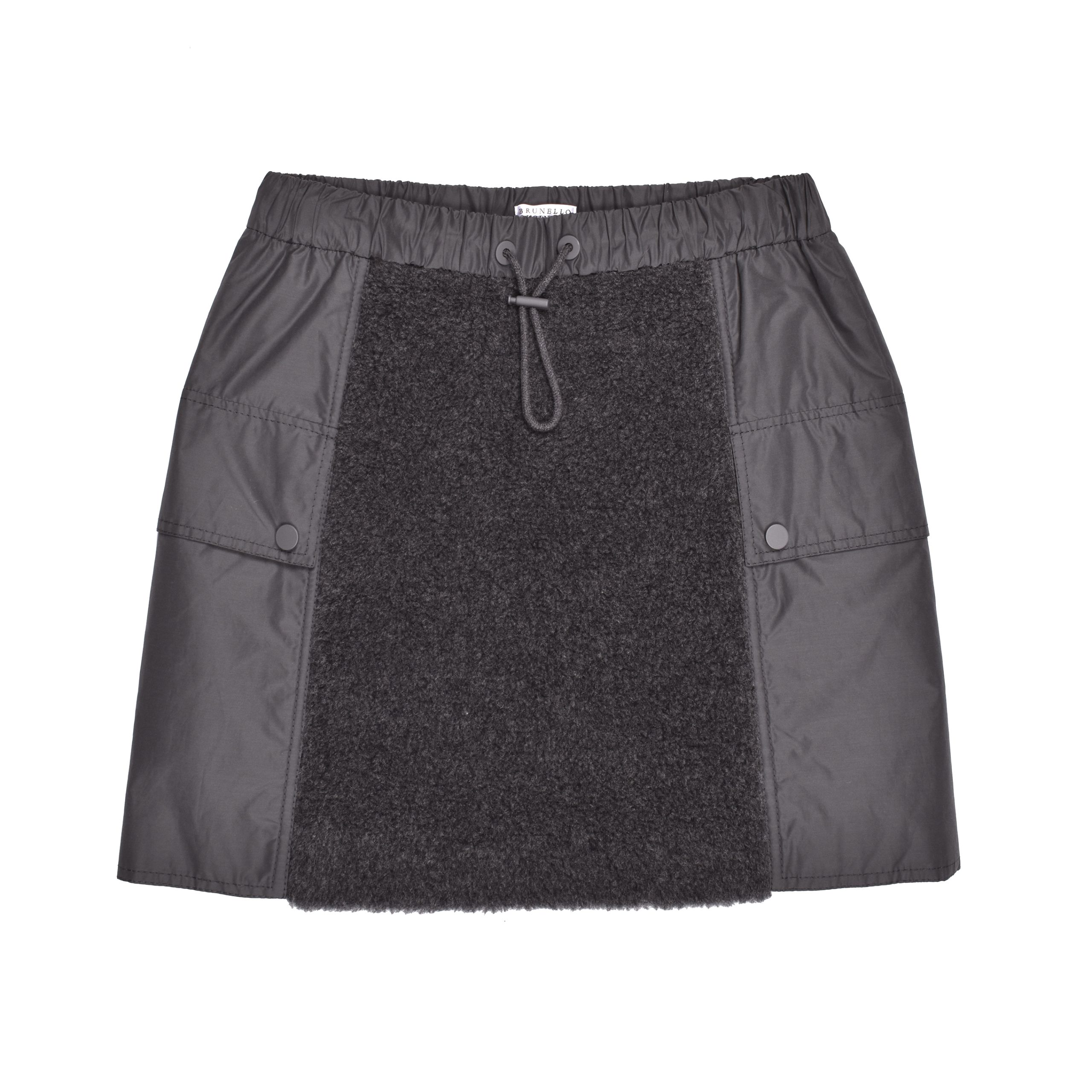 Bicolor Wool Mini Skirt