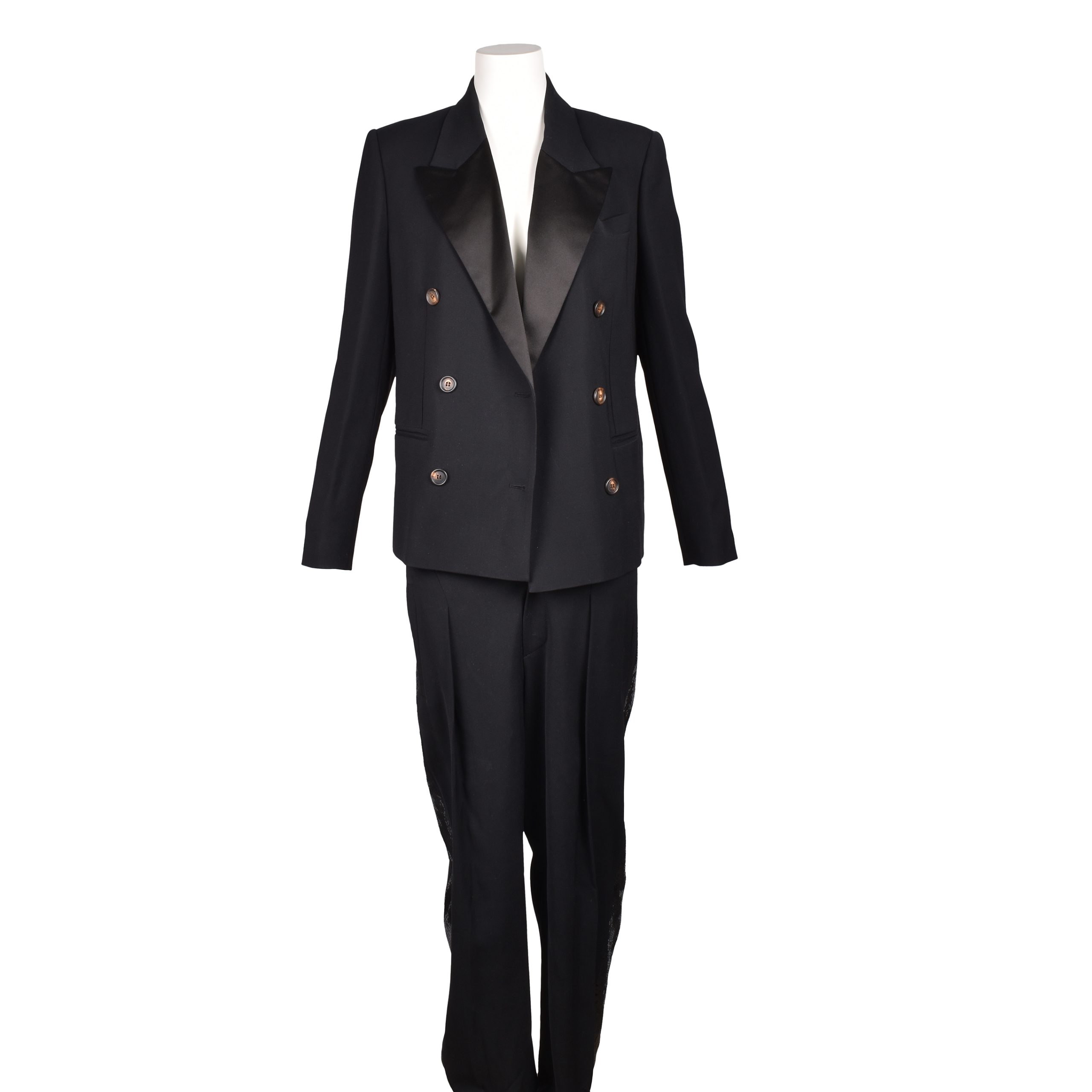 Black Viscose Two-Piece Suit