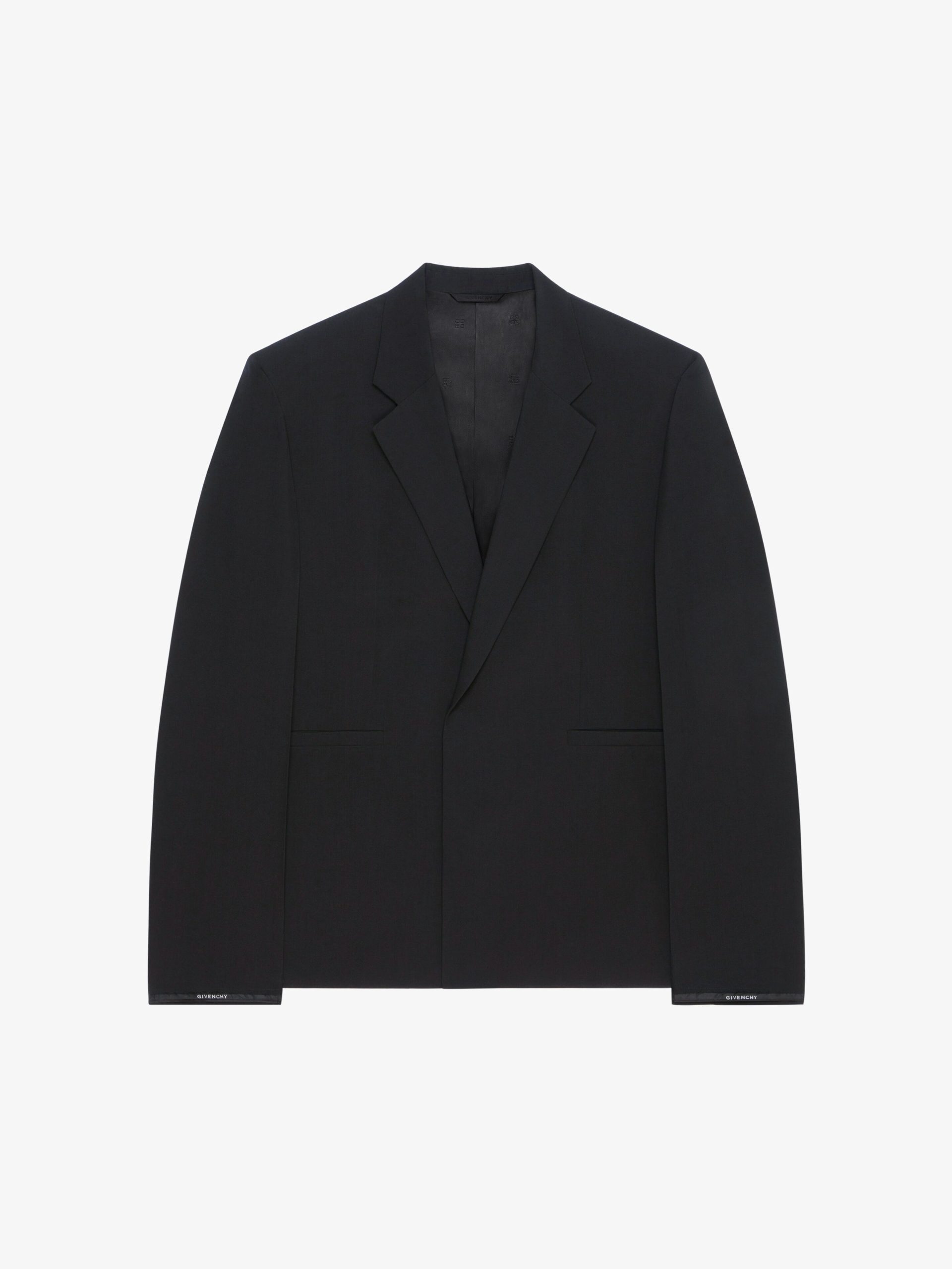 Black Fibres Jackets And Coat