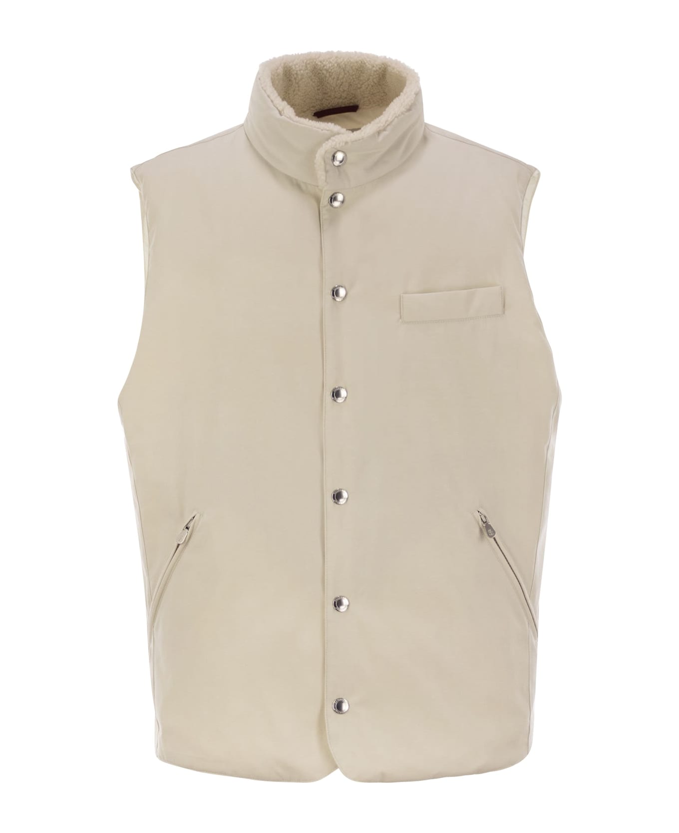 Bicolor Cotton Sleveless Jacket