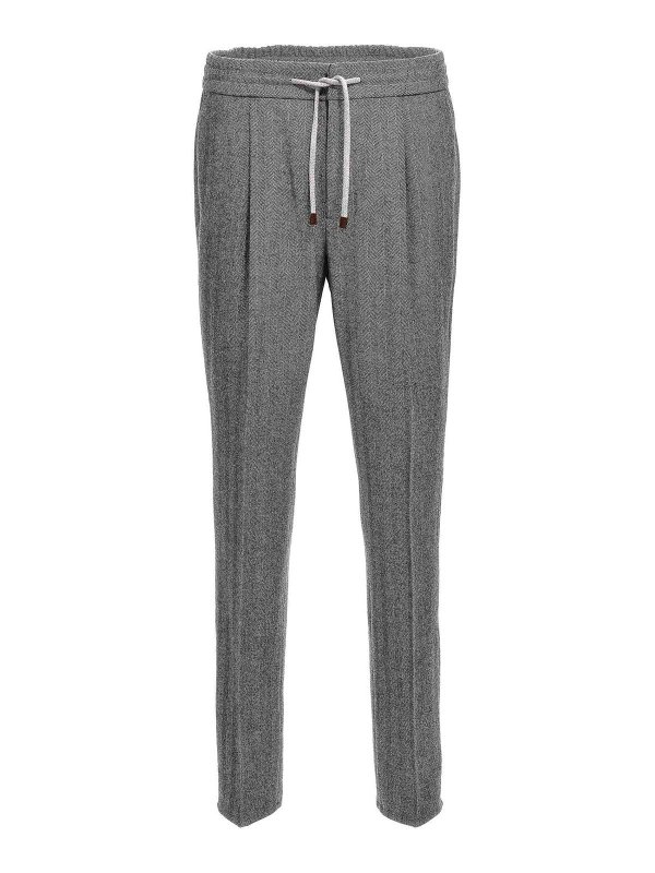 Gray Wool Casual Pants