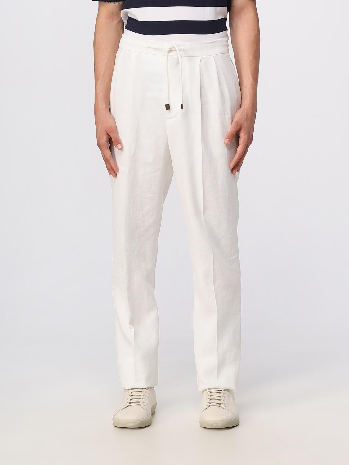 Beige Linen Casual Pants