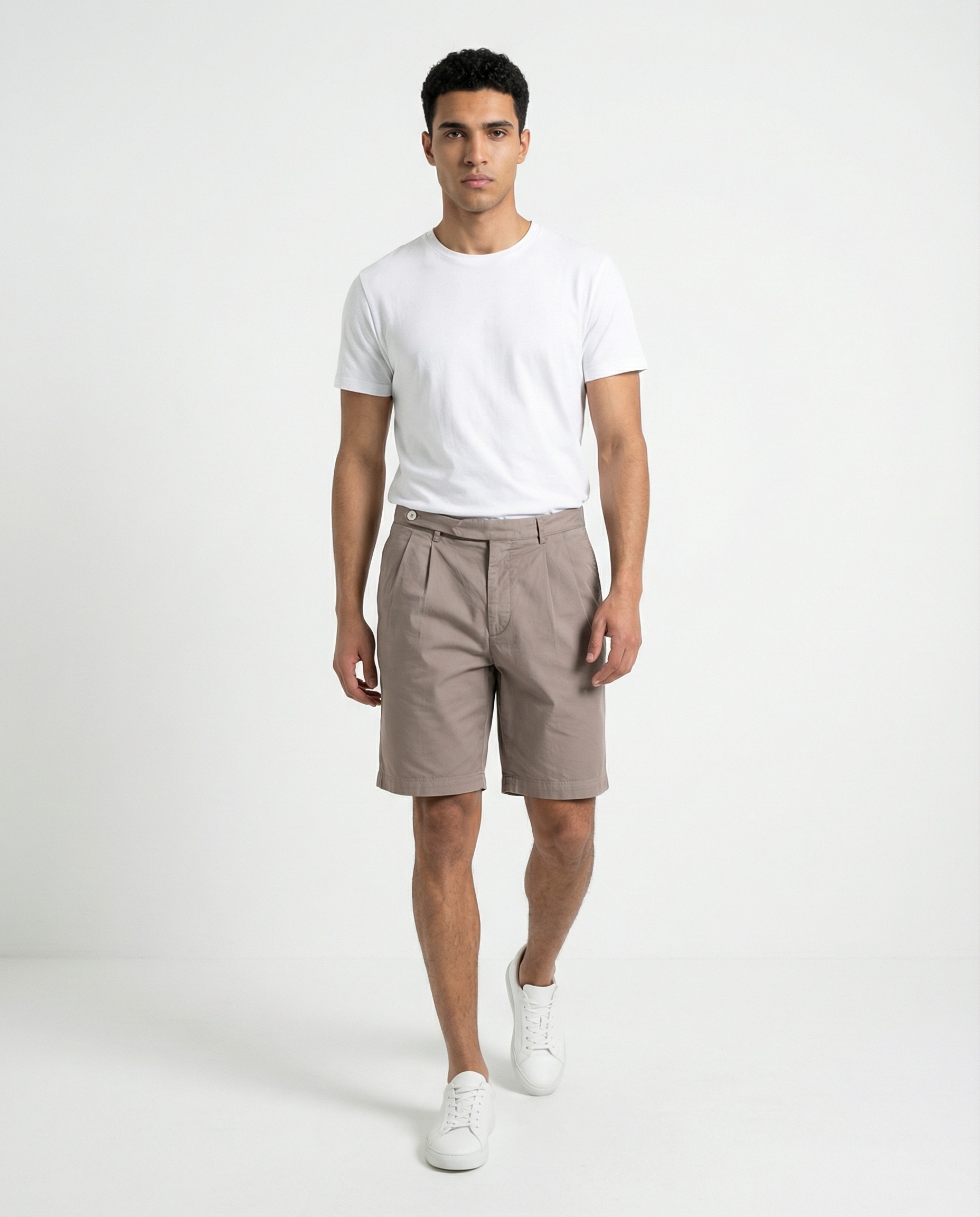 Brown Cotton Bermuda Shorts