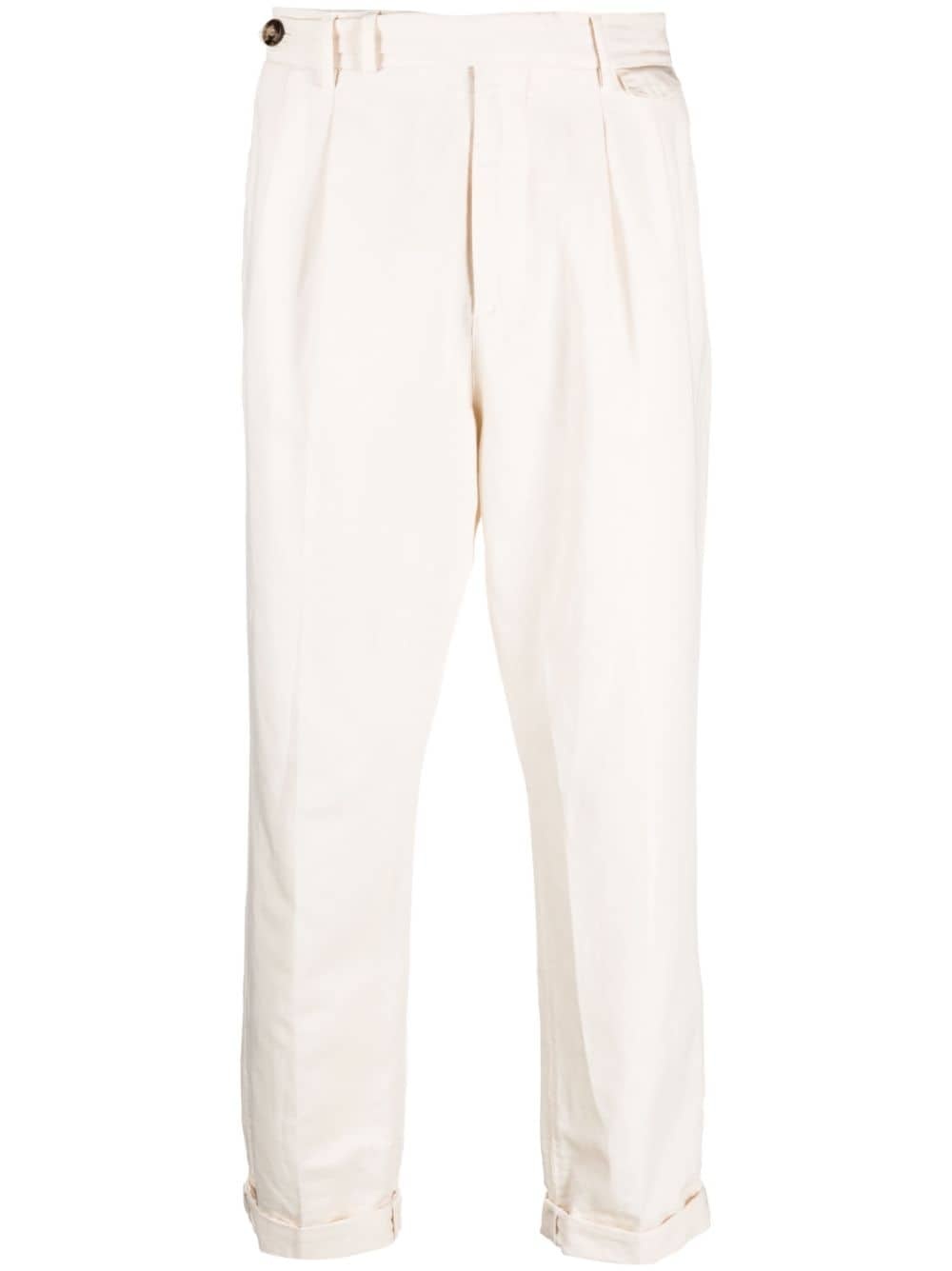 White Linen Casual Pants
