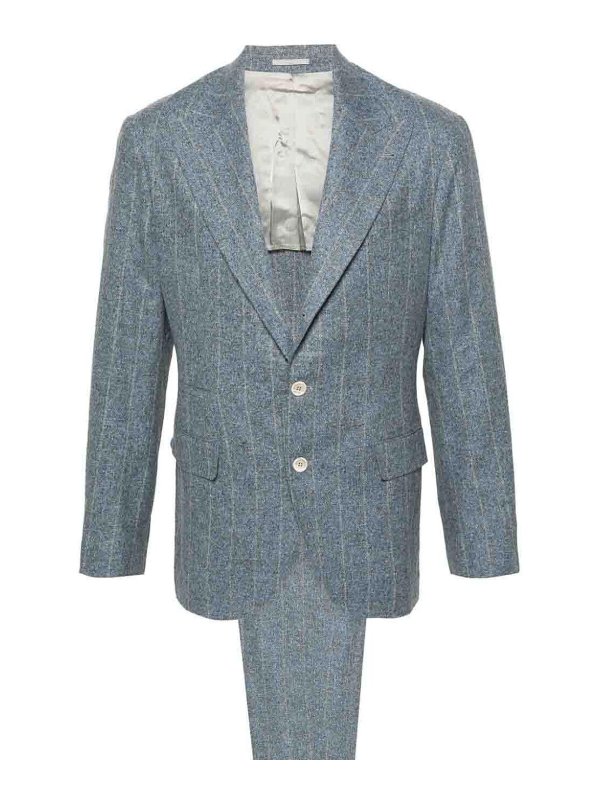 Blue Silk Two-Piece Suit