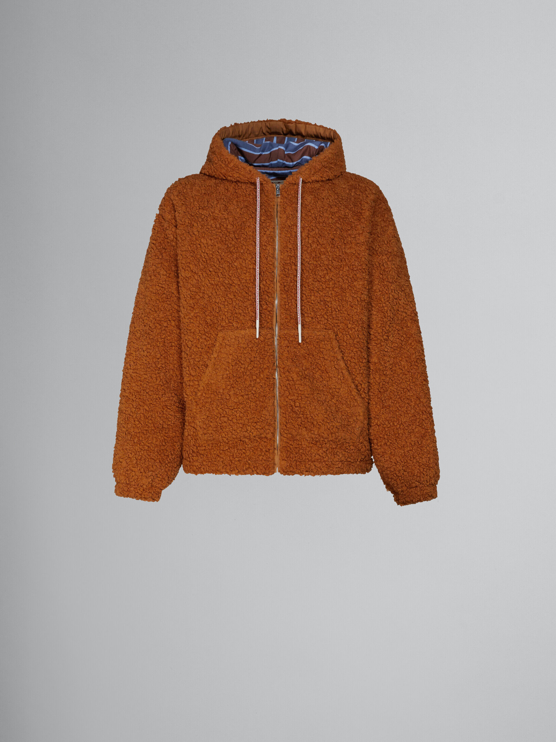 Brown Fibres Jackets And Coat